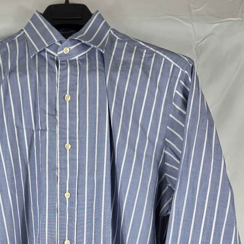 Polo Ralph Lauren Regent Classic Fit Shirt Blue White Stripe Mens 16.5 L‎ 16 1/2